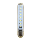 Maxbell Mini Pocket USB LED Night Light 8 LEDs 5V Bulb Lamp for Reading White