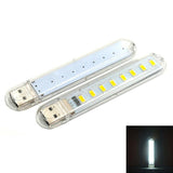 Maxbell Mini Pocket USB LED Night Light 8 LEDs 5V Bulb Lamp for Reading White - Aladdin Shoppers