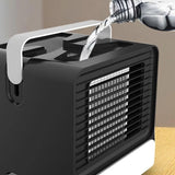 Maxbell Mini Portable Air Conditioner Fan USB Air Cooler Fan with LED Lights Black - Aladdin Shoppers