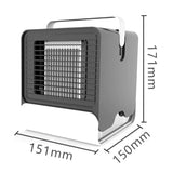 Maxbell Mini Portable Air Conditioner Fan USB Air Cooler Fan with LED Lights Black - Aladdin Shoppers
