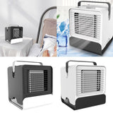 Maxbell Mini Portable Air Conditioner Fan USB Air Cooler Fan with LED Lights Black - Aladdin Shoppers