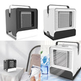 Maxbell Mini Portable Air Conditioner Fan USB Air Cooler Fan with LED Lights Black - Aladdin Shoppers