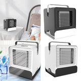 Maxbell Mini Portable Air Conditioner Fan USB Air Cooler Fan with LED Lights Black - Aladdin Shoppers