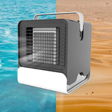 Maxbell Mini Portable Air Conditioner Fan USB Air Cooler Fan with LED Lights Black - Aladdin Shoppers