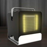 Maxbell Mini Portable Air Conditioner Fan USB Air Cooler Fan with LED Lights Black - Aladdin Shoppers