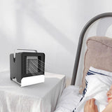 Maxbell Mini Portable Air Conditioner Fan USB Air Cooler Fan with LED Lights Black - Aladdin Shoppers