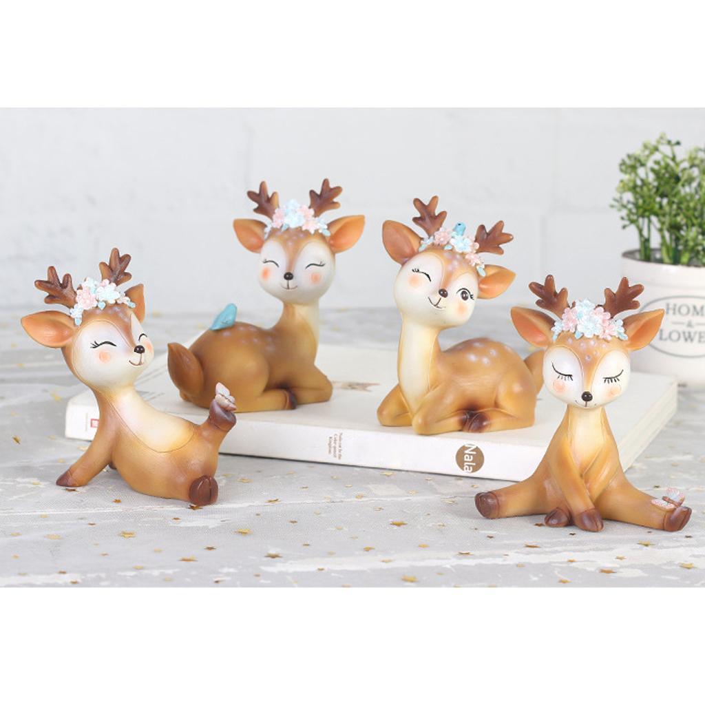 Maxbell Mini Simulated Deer Ornaments Home Garden Car Decoration Ornament Shy - Aladdin Shoppers