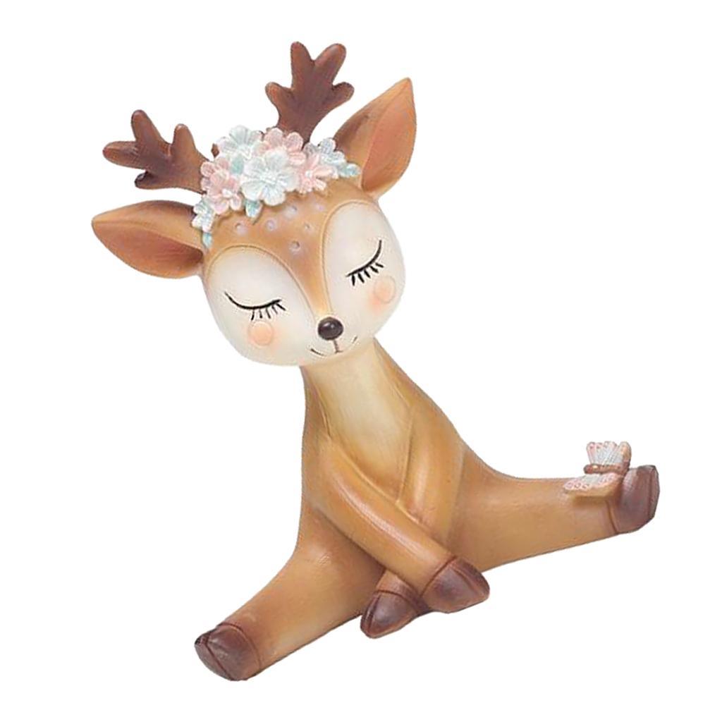 Maxbell Mini Simulated Deer Ornaments Home Garden Car Decoration Ornament Shy - Aladdin Shoppers
