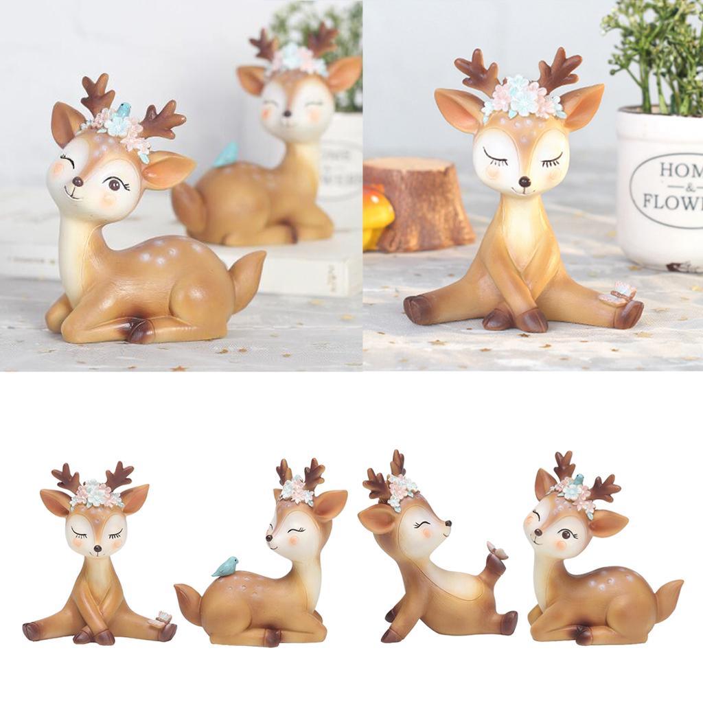 Maxbell Mini Simulated Deer Ornaments Home Garden Car Decoration Ornament Shy - Aladdin Shoppers