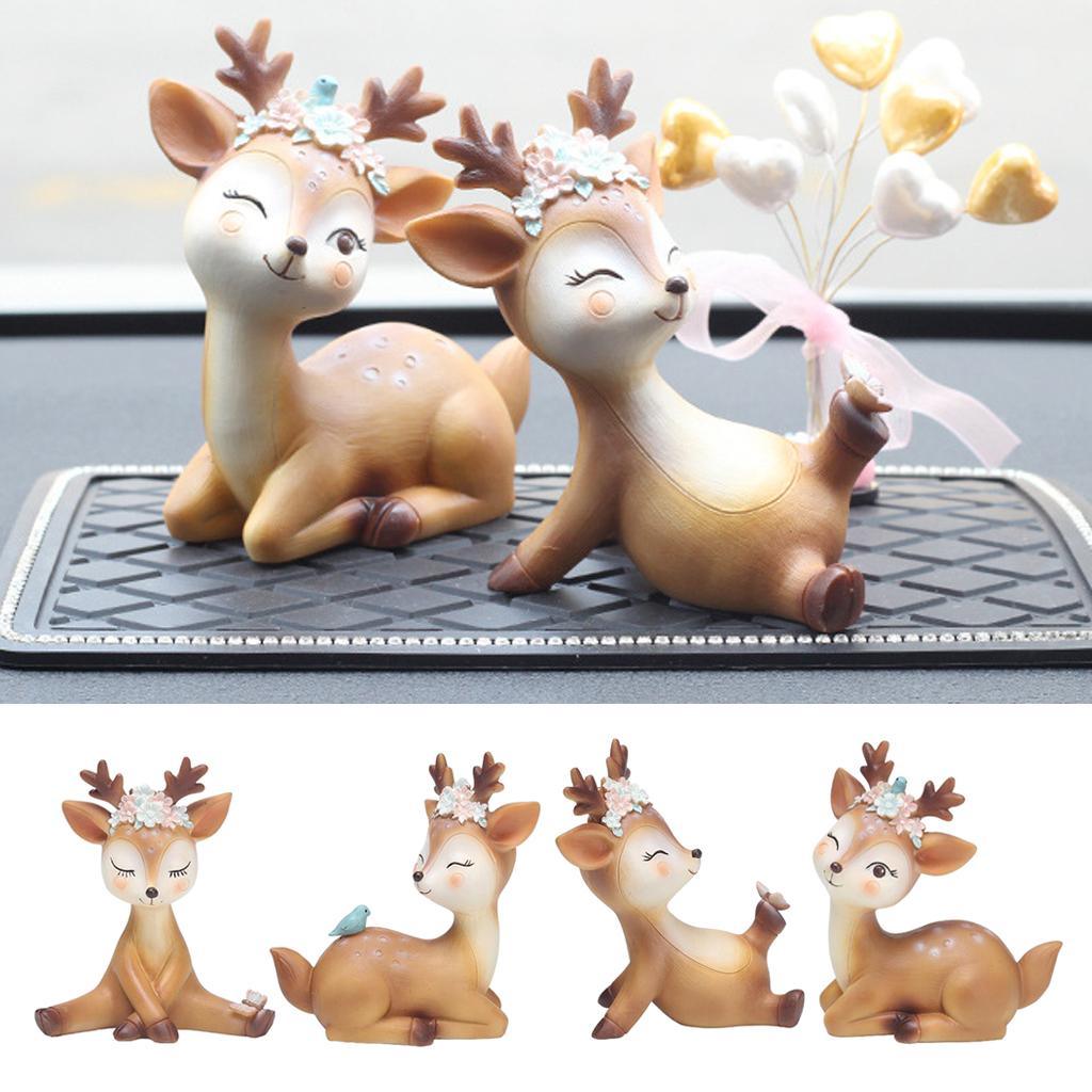 Maxbell Mini Simulated Deer Ornaments Home Garden Car Decoration Ornament Shy - Aladdin Shoppers