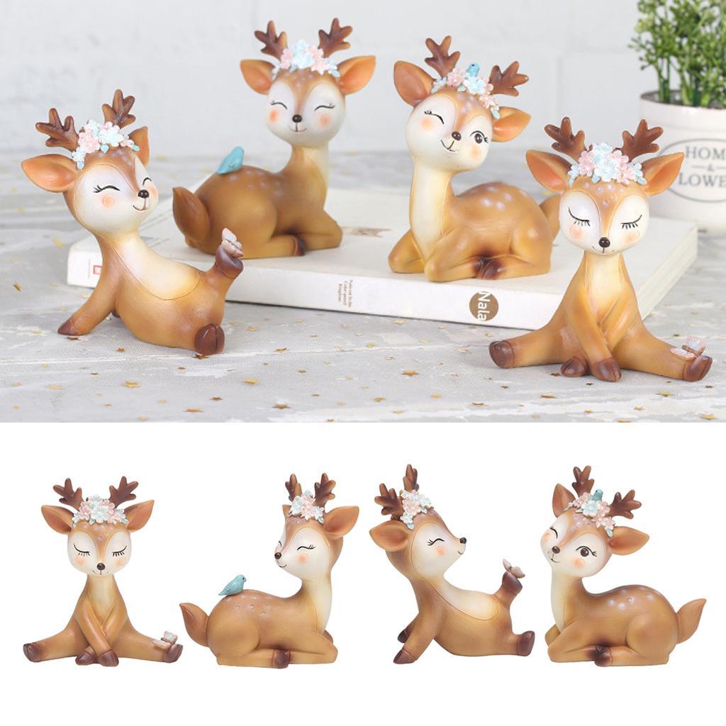 Maxbell Mini Simulated Deer Ornaments Home Garden Car Decoration Ornament Shy - Aladdin Shoppers