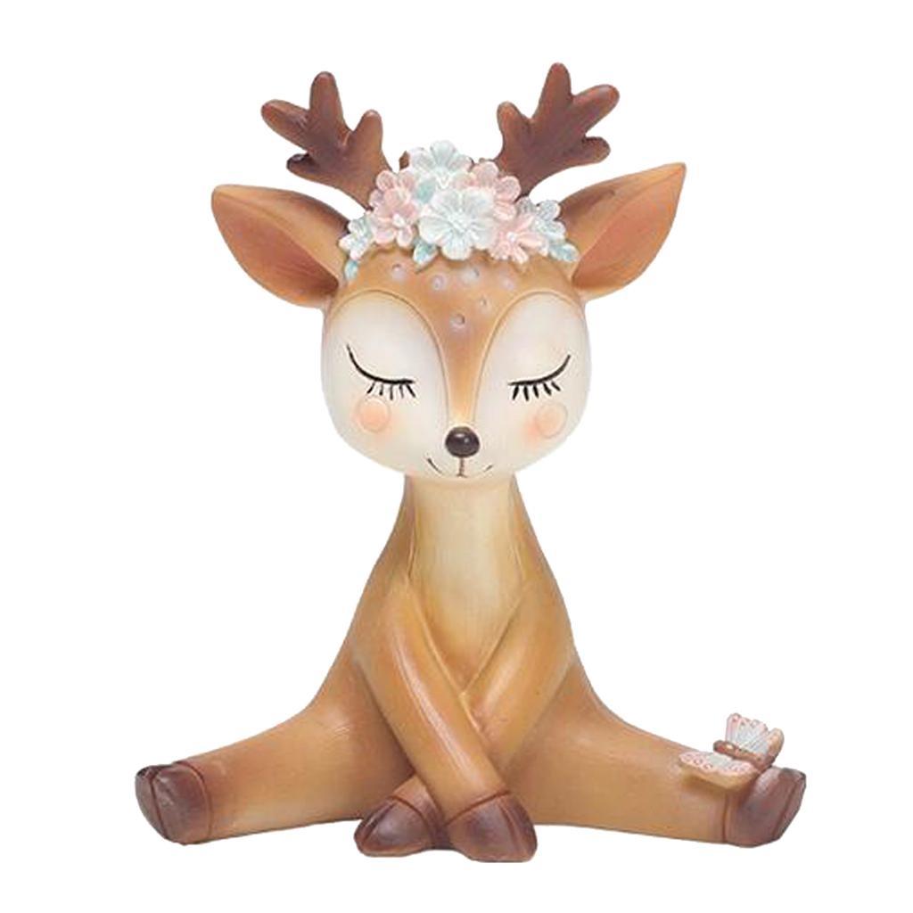 Maxbell Mini Simulated Deer Ornaments Home Garden Car Decoration Ornament Shy - Aladdin Shoppers