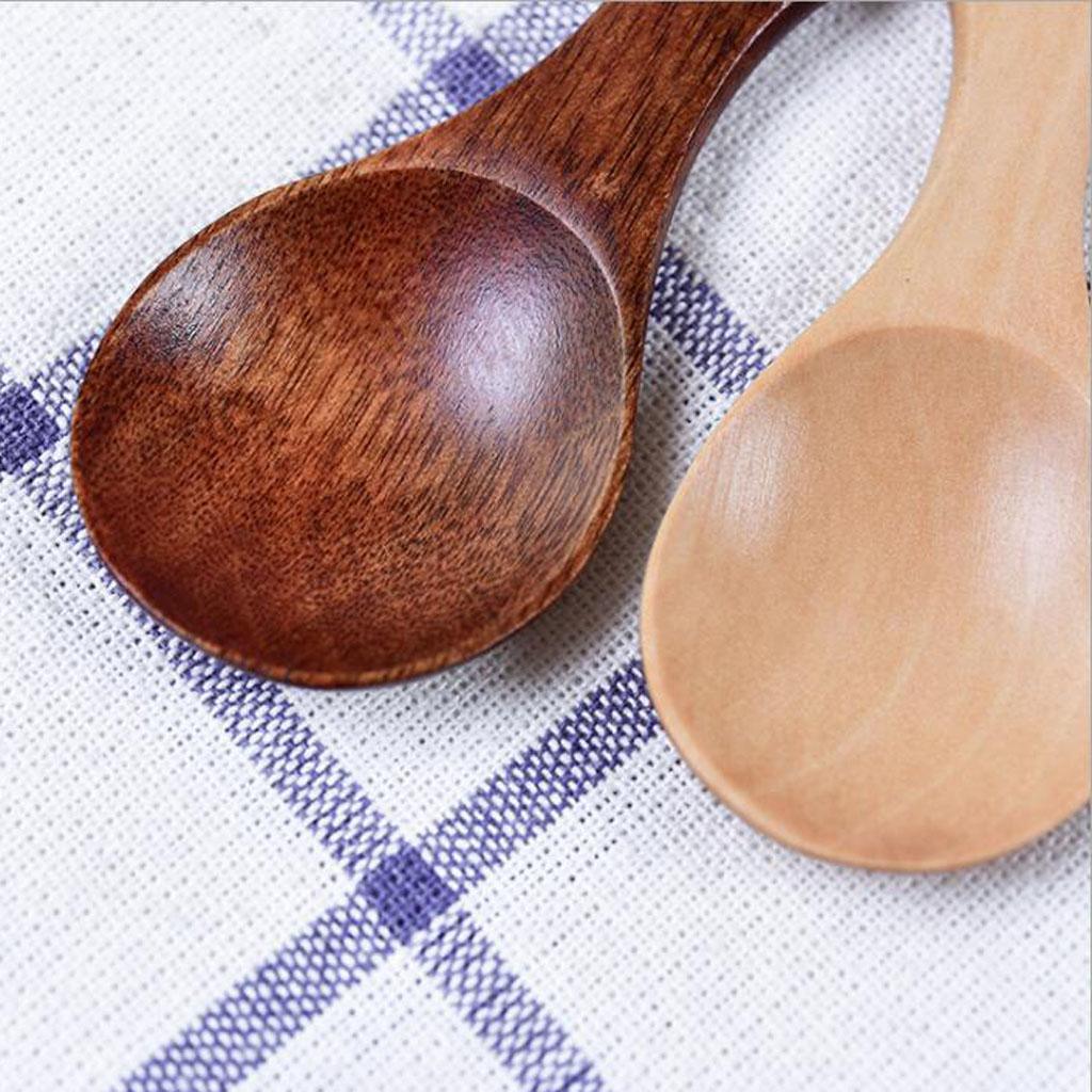 Maxbell Mini Wooden Spoon Kitchen Spice Spoon Tea Scoop Condiment Spoons Cooking Natural Wood Color - Aladdin Shoppers