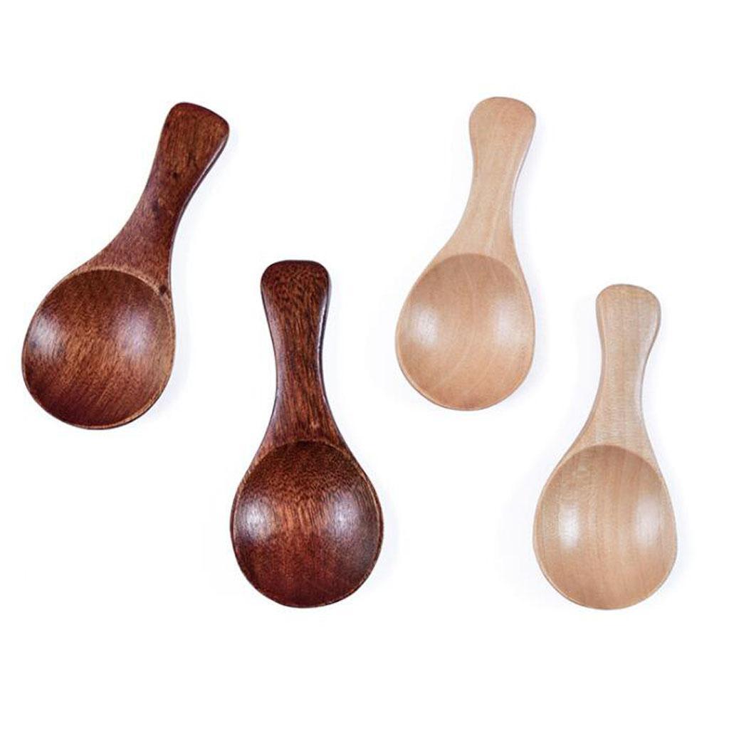 Maxbell Mini Wooden Spoon Kitchen Spice Spoon Tea Scoop Condiment Spoons Cooking Natural Wood Color - Aladdin Shoppers
