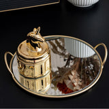 Maxbell Mirror Cake Tray Countertop Trinket Plate Holder Party Snack Display Tray - Aladdin Shoppers