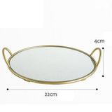 Maxbell Mirror Cake Tray Countertop Trinket Plate Holder Party Snack Display Tray - Aladdin Shoppers