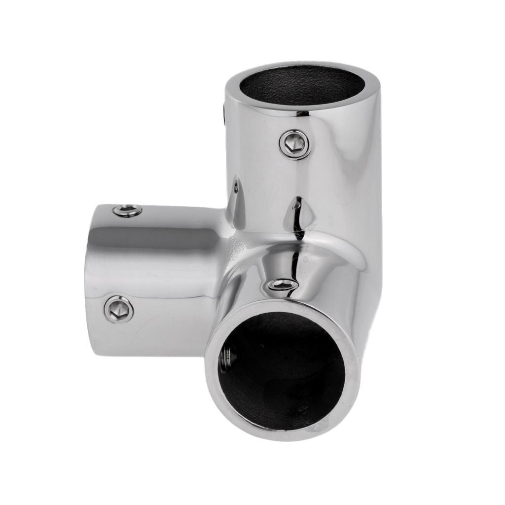 Maxbell Mirror Polished 316 Stainless Steel Marine Boat Hand Rail Fitting 3 Way Corner Elbow Hardware for 1'' 25mm Tubing/Pipe - Aladdin Shoppers
