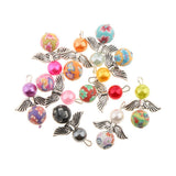 Maxbell Mixed Antique Silver Angel Wings Charms Pearl Pendants 20Pcs for Crafting, Jewelry Findings Making Accessory DIY Earring Necklace Bracelet - Aladdin Shoppers