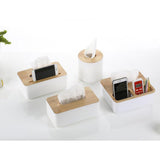 Maxbell Modern Wood Cover Tissue Box Holder Paper Napkin Case Home Office Round - Aladdin Shoppers