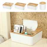Maxbell Modern Wood Cover Tissue Box Holder Paper Napkin Case Home Office Round - Aladdin Shoppers
