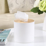 Maxbell Modern Wood Cover Tissue Box Holder Paper Napkin Case Home Office Round - Aladdin Shoppers