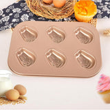 Maxbell Mold Cake Pan Cupcake Cake Muffin Bakeware for Oven Baking 6 Holes-Rabbits - Aladdin Shoppers