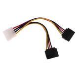 Maxbell Molex to 2 SATA Dual Power Y Splitter Adaptor Cable Lead 2 Way 4 Pin -15 Pin - Aladdin Shoppers