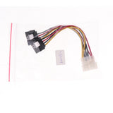 Maxbell Molex to 2 SATA Dual Power Y Splitter Adaptor Cable Lead 2 Way 4 Pin -15 Pin - Aladdin Shoppers