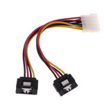 Maxbell Molex to 2 SATA Dual Power Y Splitter Adaptor Cable Lead 2 Way 4 Pin -15 Pin - Aladdin Shoppers