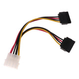 Maxbell Molex to 2 SATA Dual Power Y Splitter Adaptor Cable Lead 2 Way 4 Pin -15 Pin - Aladdin Shoppers