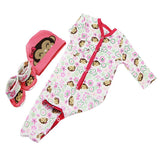 Maxbell Monkey Printed Rompers Hat Socks Set Clothes for 22''-23'' Nebworn Baby Doll