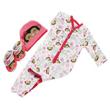 Maxbell Monkey Printed Rompers Hat Socks Set Clothes for 22''-23'' Nebworn Baby Doll - Aladdin Shoppers