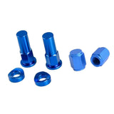 Maxbell Motorcycle CNC Billet Tire Valve Stem Rim Lock Nut Cap Spacer Kit Blue - Aladdin Shoppers