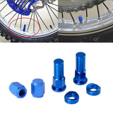 Maxbell Motorcycle CNC Billet Tire Valve Stem Rim Lock Nut Cap Spacer Kit Blue - Aladdin Shoppers
