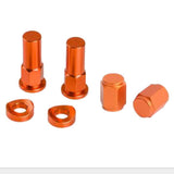 Maxbell Motorcycle CNC Billet Tire Valve Stem Rim Lock Nut Cap Spacer Kit Orange - Aladdin Shoppers
