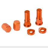 Maxbell Motorcycle CNC Billet Tire Valve Stem Rim Lock Nut Cap Spacer Kit Orange - Aladdin Shoppers