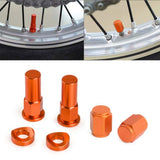Maxbell Motorcycle CNC Billet Tire Valve Stem Rim Lock Nut Cap Spacer Kit Orange - Aladdin Shoppers