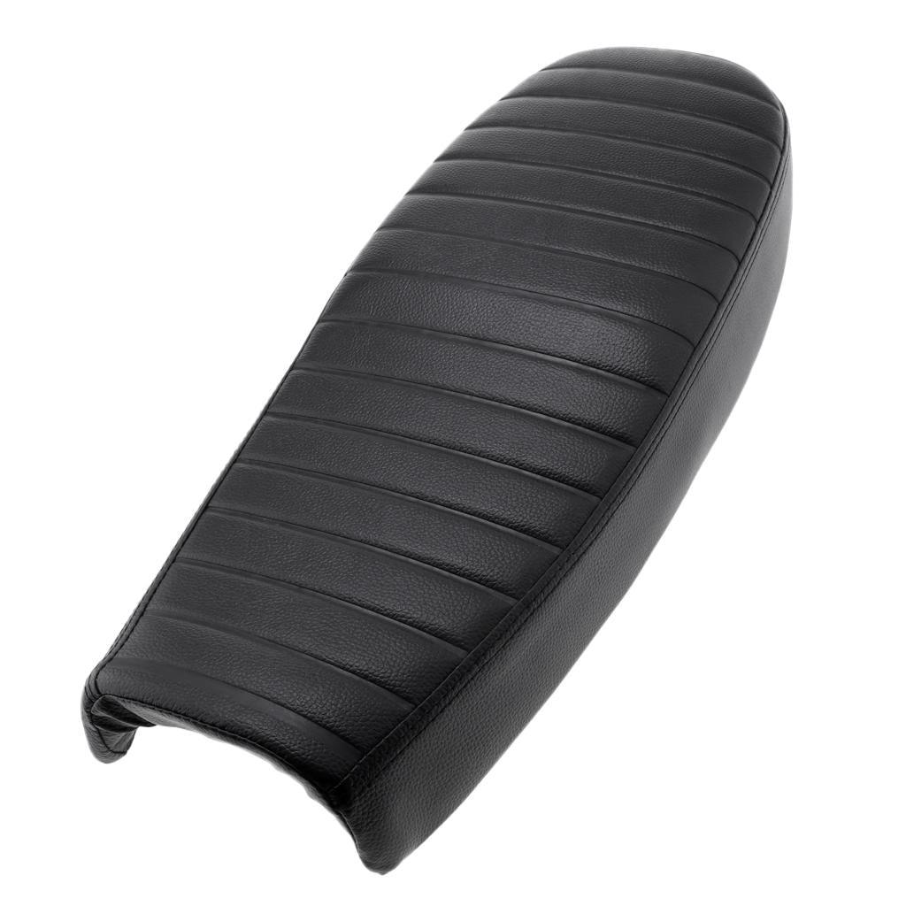 Maxbell Motorcycle Vintage Flat Cafe Racer Seat Retro Cushion Black Universal Fit - Aladdin Shoppers