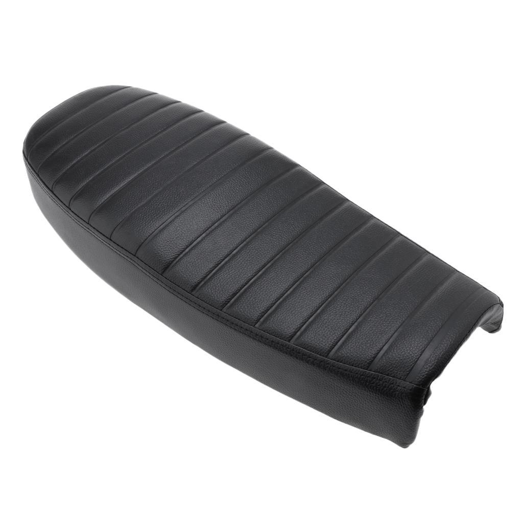 Maxbell Motorcycle Vintage Flat Cafe Racer Seat Retro Cushion Black Universal Fit - Aladdin Shoppers