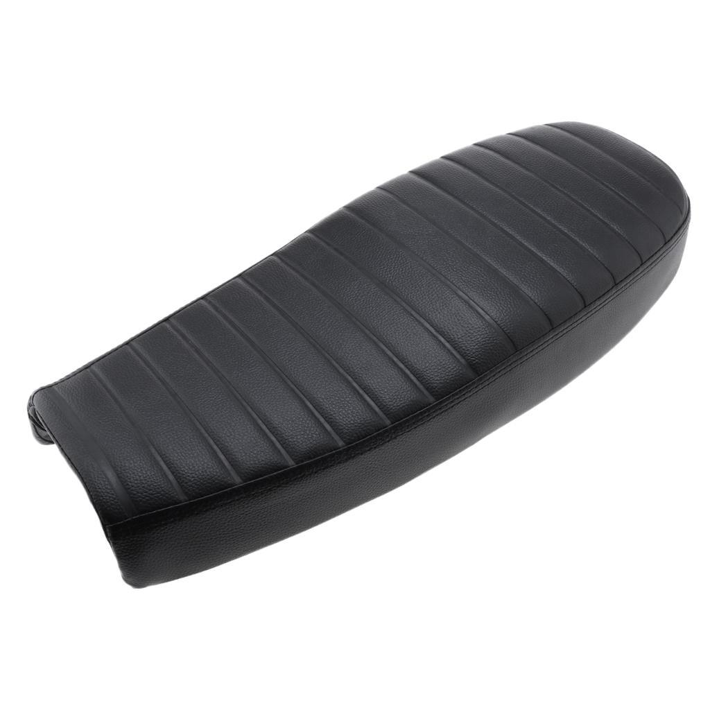 Maxbell Motorcycle Vintage Flat Cafe Racer Seat Retro Cushion Black Universal Fit - Aladdin Shoppers