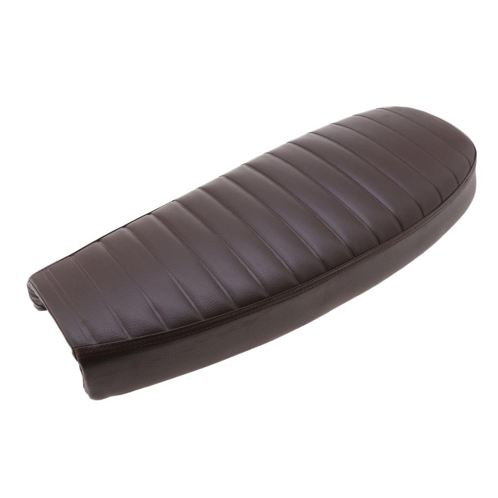 Maxbell Motorcycle Vintage Flat Cafe Racer Seat Retro Cushion Brown Universal Fit - Aladdin Shoppers