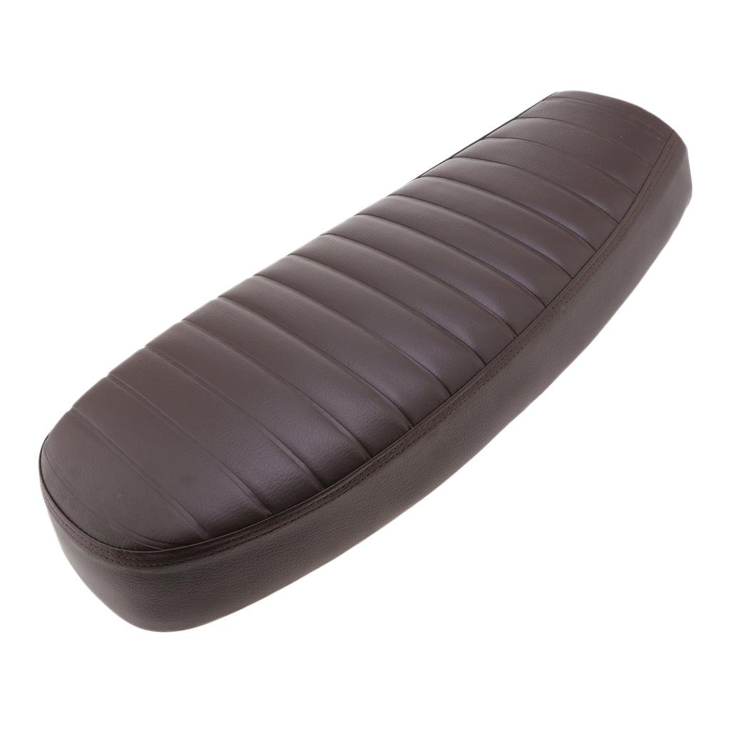 Maxbell Motorcycle Vintage Flat Cafe Racer Seat Retro Cushion Brown Universal Fit - Aladdin Shoppers