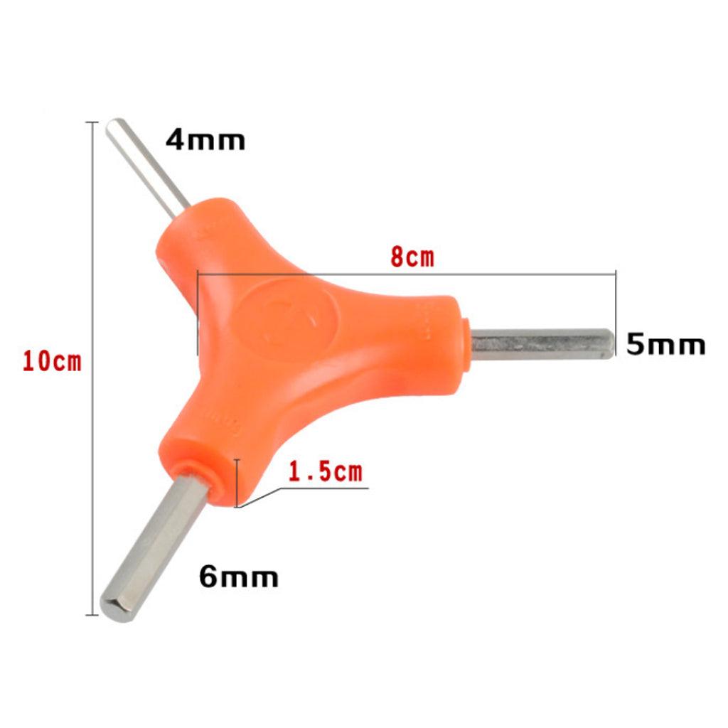 Maxbell Mountain Road Bike Bicycle Repair Tool 3 Way (Y Type) Hex Wrench Spanner Size 4 5 6mm - Aladdin Shoppers