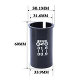Maxbell MTB Road Bike Seatpost Reducer Tube Shim Sleeve Seat Post Adapter 31.6mm to 33.9mm Black Suit for MTB Bike, Mountain Bike, Road Bike - Aladdin Shoppers