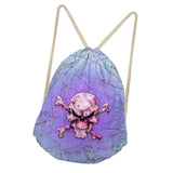 Maxbell Multi-Function Drawstring Bag Storge Bag Skull Gym Travel Backpack Deep Purple - Aladdin Shoppers