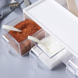 Maxbell Multi-function Spice Jar Rack Condiment Pot Container Cruet Organizer White - Aladdin Shoppers