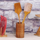 Maxbell Natural Solid Wooden Slice Turner Kitchen Cooking Serving Wood Spatula A - Aladdin Shoppers