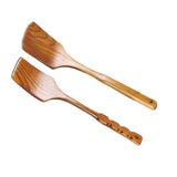 Maxbell Natural Solid Wooden Slice Turner Kitchen Cooking Serving Wood Spatula A - Aladdin Shoppers