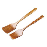 Maxbell Natural Solid Wooden Slice Turner Kitchen Cooking Serving Wood Spatula A - Aladdin Shoppers
