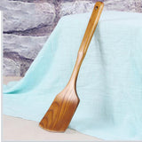 Maxbell Natural Solid Wooden Slice Turner Kitchen Cooking Serving Wood Spatula A - Aladdin Shoppers